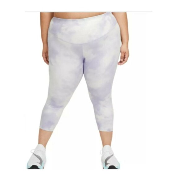 Nike Plus Icon Clash Cropped Leggings Light Thistle Purple Workout Training 2X - Picture 2 of 12